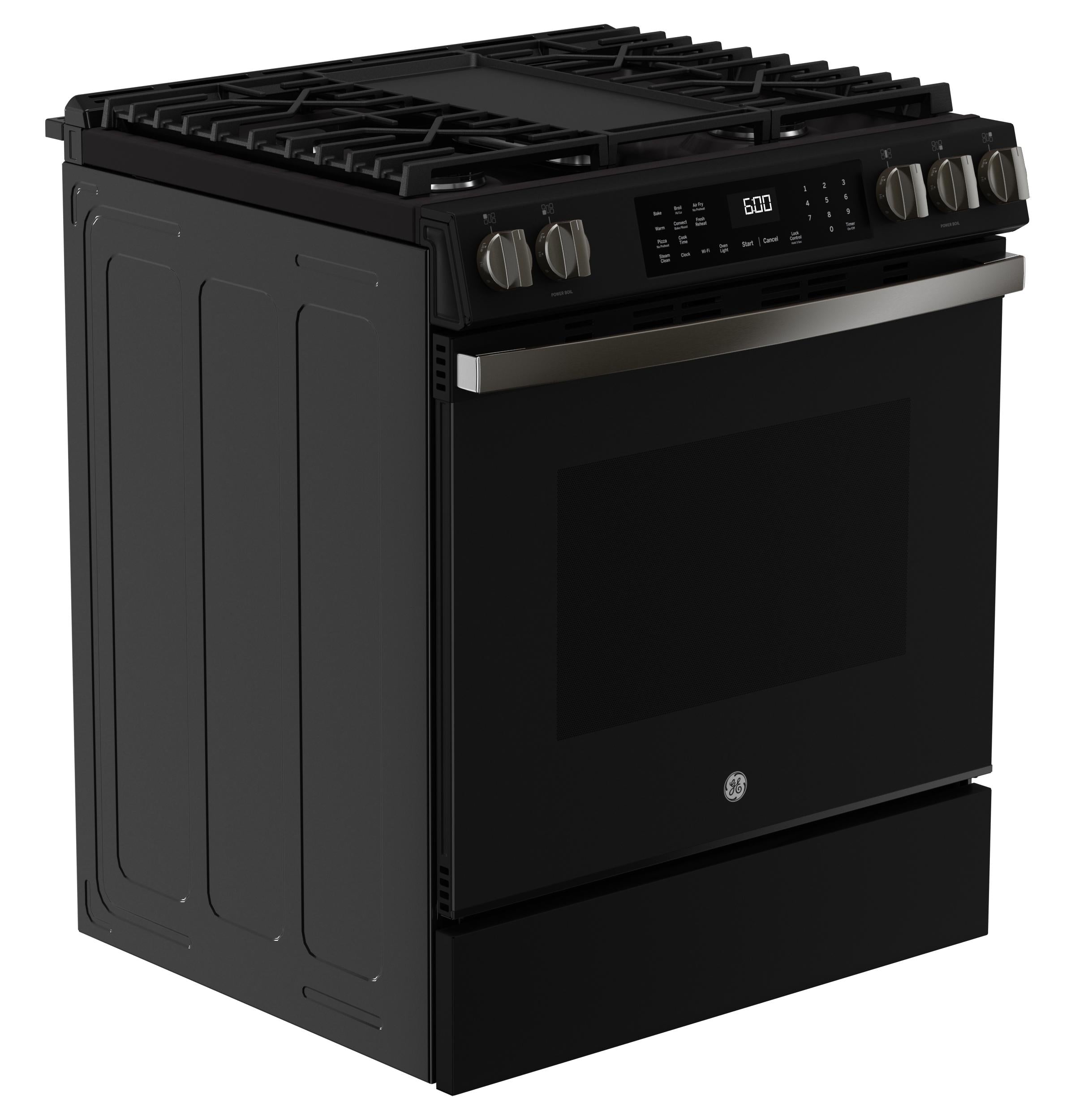 GGS600AVDS GE® 30" Slide-In Front-Control Convection Gas Range with No Preheat Air Fry and EasyWash™ Oven Tray