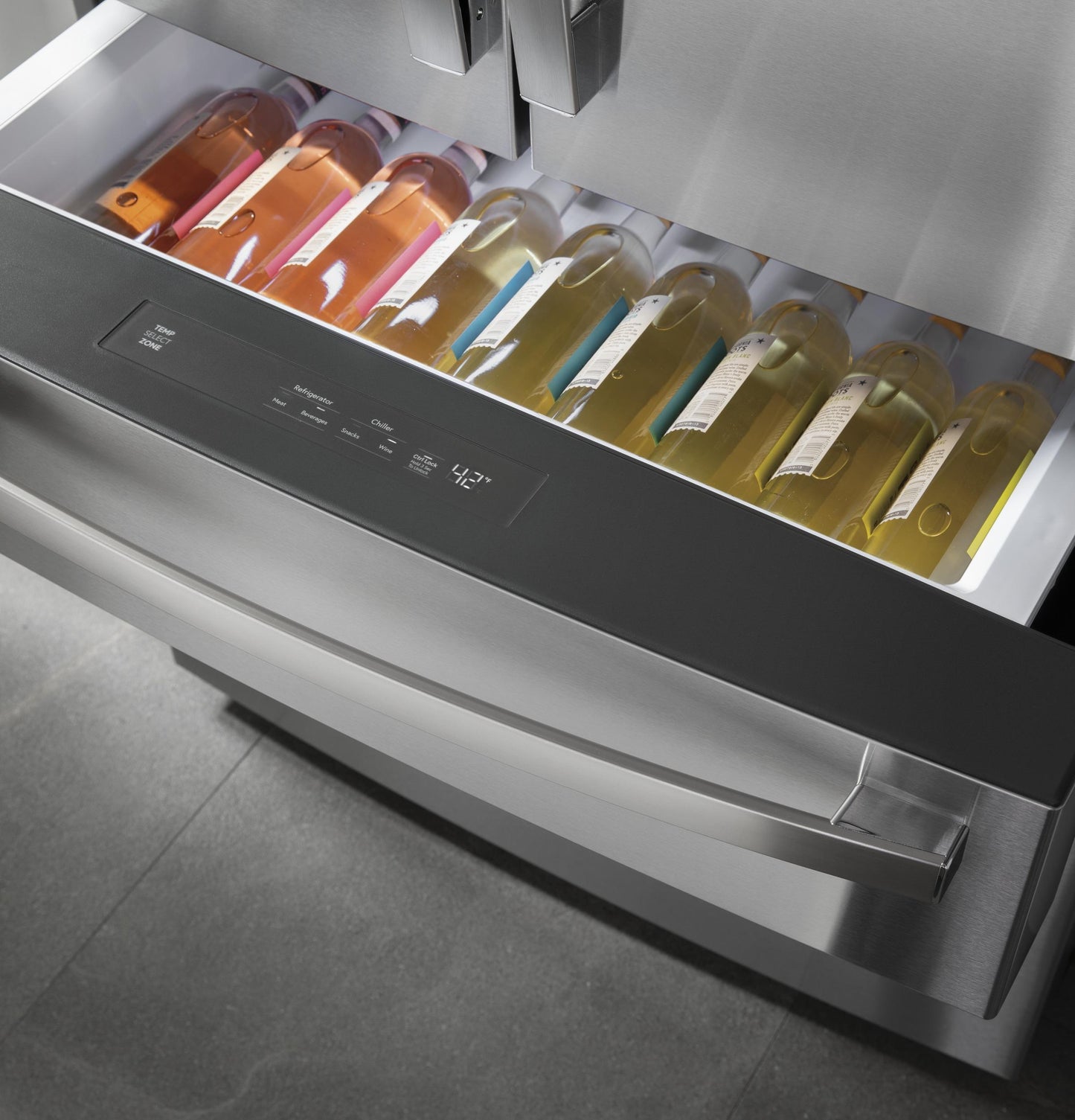 PXD22BYPFS GE Profile™ 22.4 Cu. Ft. Smart Counter-Depth Fingerprint Resistant 4-Door French-Door Refrigerator with Door In Door