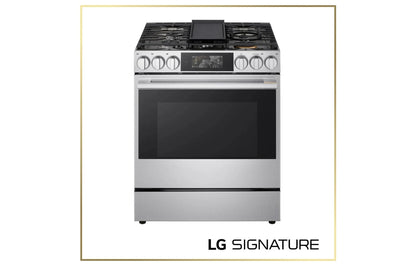 LSGU6339X LG SIGNATURE 6.3 cu. ft. Smart Gas Slide-In Range with Dynamic ProBake Convection®, Air Fry, Air Sous Vide, Pizza mode and AI Gourmet Camera