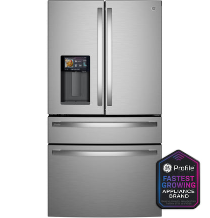 PXD22HYYFS GE Profile™ ENERGY STAR® 22.4 Cu. Ft. Smart Counter-Depth 4-Door French-Door Refrigerator with Kitchen Assistant™