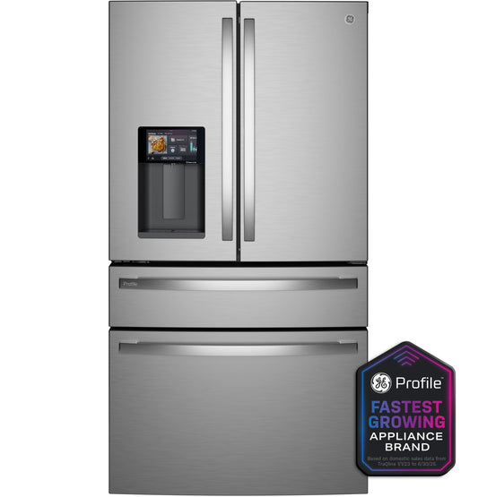 PXD22HYYFS GE Profile™ ENERGY STAR® 22.4 Cu. Ft. Smart Counter-Depth 4-Door French-Door Refrigerator with Kitchen Assistant™