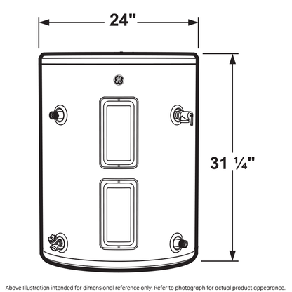 GE30L08BSM GE® 26 Gallon Side Port Lowboy Electric Water Heater