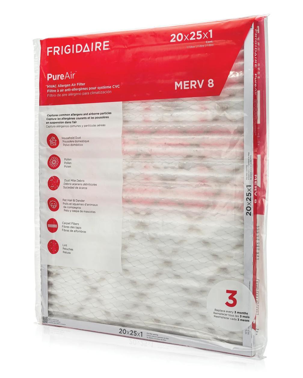 Frigidaire HVAC202586 PureAir® 20" x 25" x 1" MERV Allergen 8 Air Filter - 6 Pack