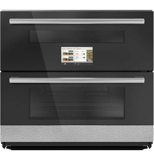 Cafe CTS92DM2ZS5 CAF(EBACK)™ 30" Duo Smart Single Wall Oven in Platinum Glass