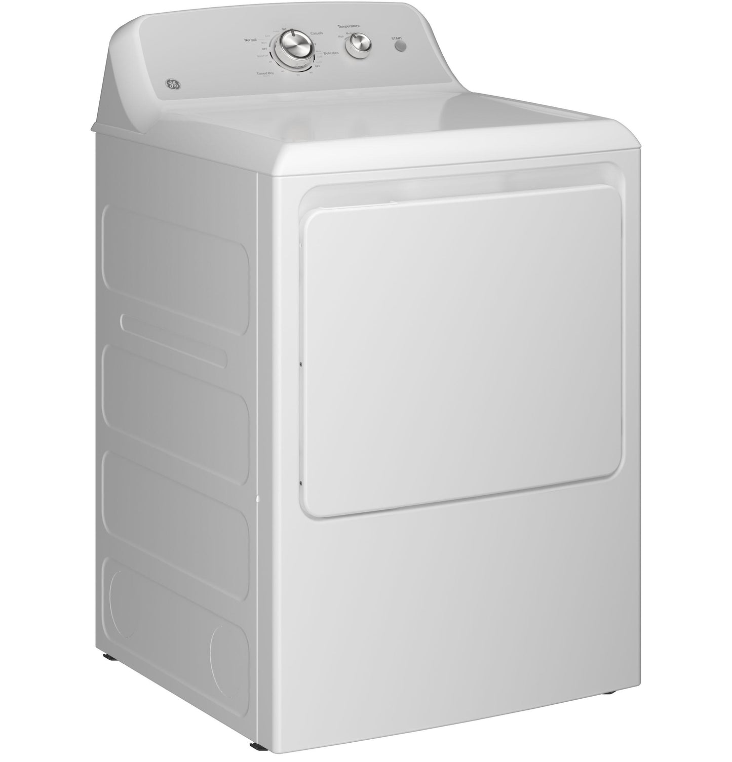 GTD38EASWWS GE® 7.2 cu. ft. Capacity Electric Dryer with Up To 120 ft. Venting and Reversible Door
