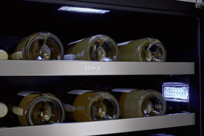 Zephyr PRPW24C02AG Presrv Pro Wine Cooler, 24in Under Cabinet, SS+Glass, Reverse Door, 2 Zone