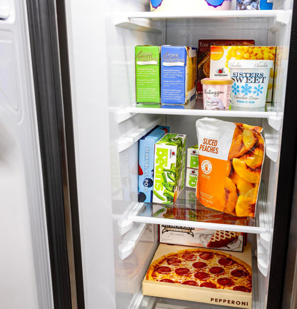 GZS24NYYFS GE® 23.6 Cu. Ft. Counter-Depth Side-By-Side Refrigerator with Extra Tall Dispenser and In-Door Icemaker