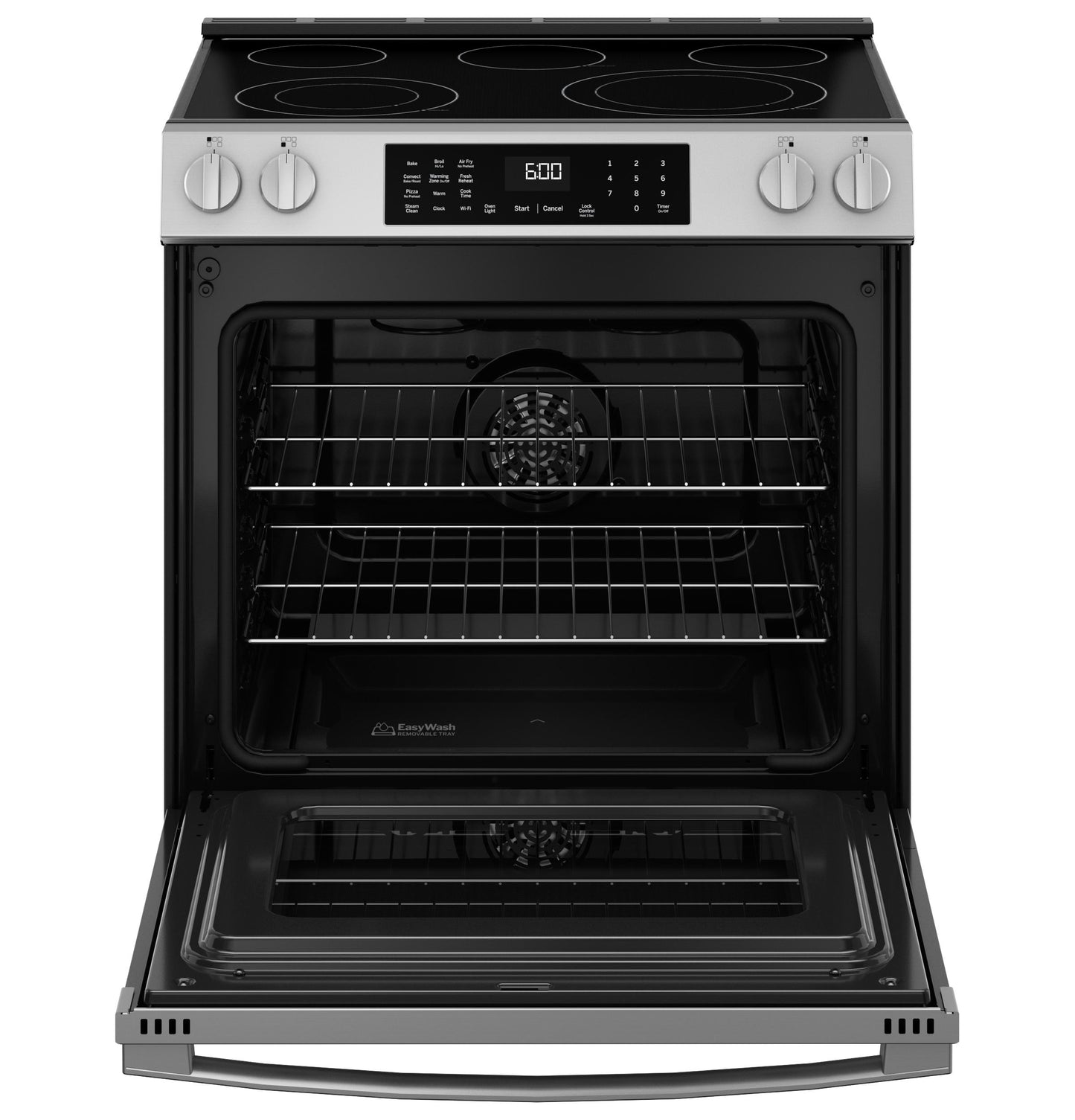 GRS600AVFS GE® ENERGY STAR® 30" Slide-In Electric Convection Range with No Preheat Air Fry and EasyWash™ Oven Tray