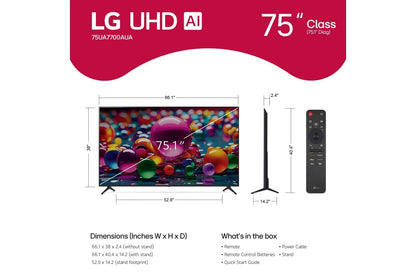 Lg 75UA7700AUA 75 Inch Class LG UHD AI UA77A 4K Smart TV 2025