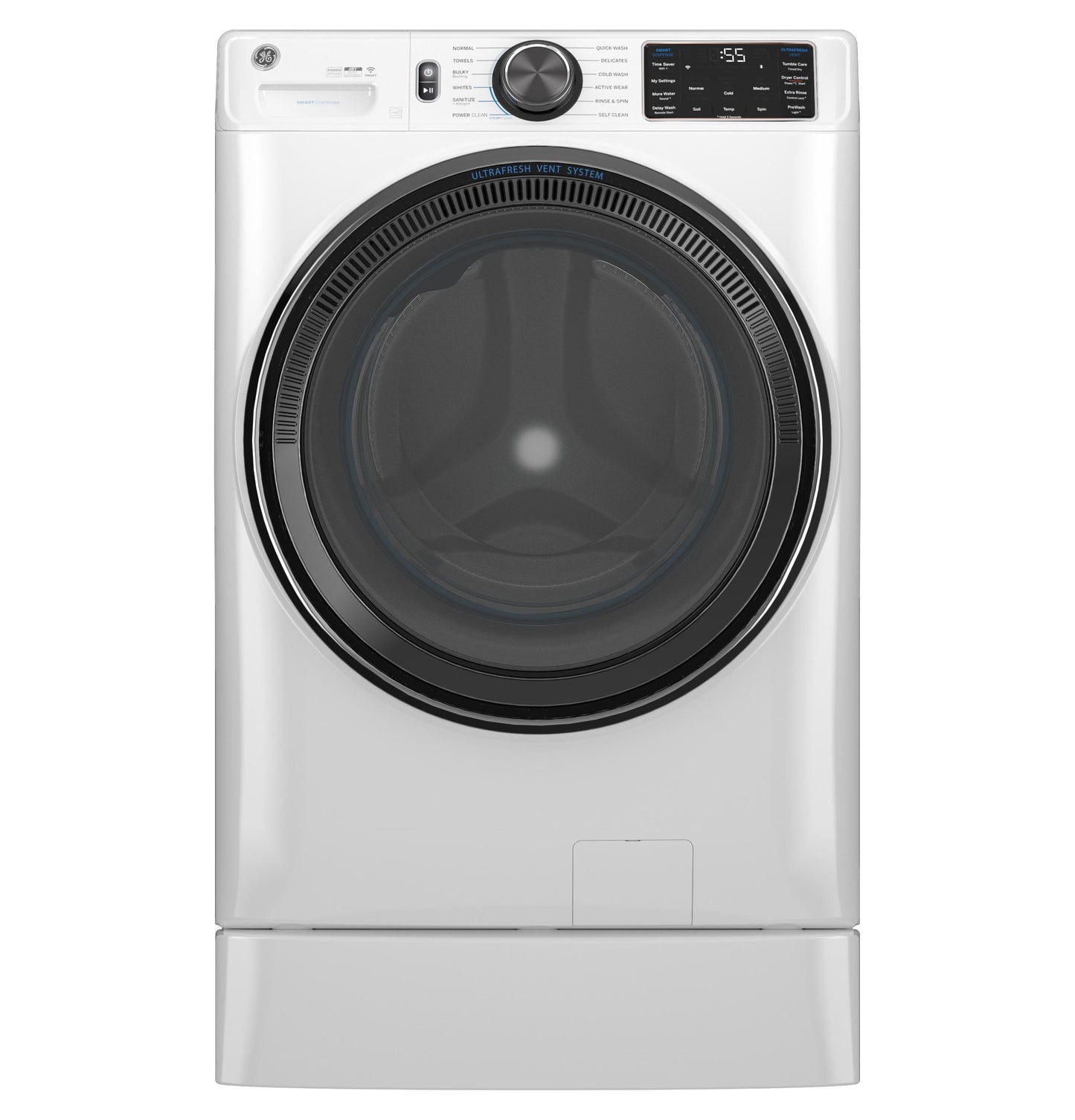 GFW655SSVWW GE® ENERGY STAR® 5.0 cu. ft. Capacity Smart Front Load Steam Washer with SmartDispense™ UltraFresh Vent System with OdorBlock™ and Steam