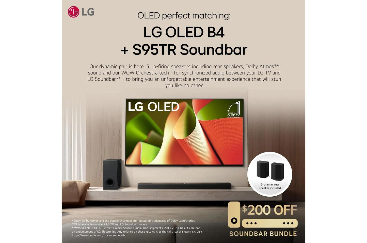 Lg OLED65B4PUA 65 Inch Class LG OLED B4 4K Smart TV 2024