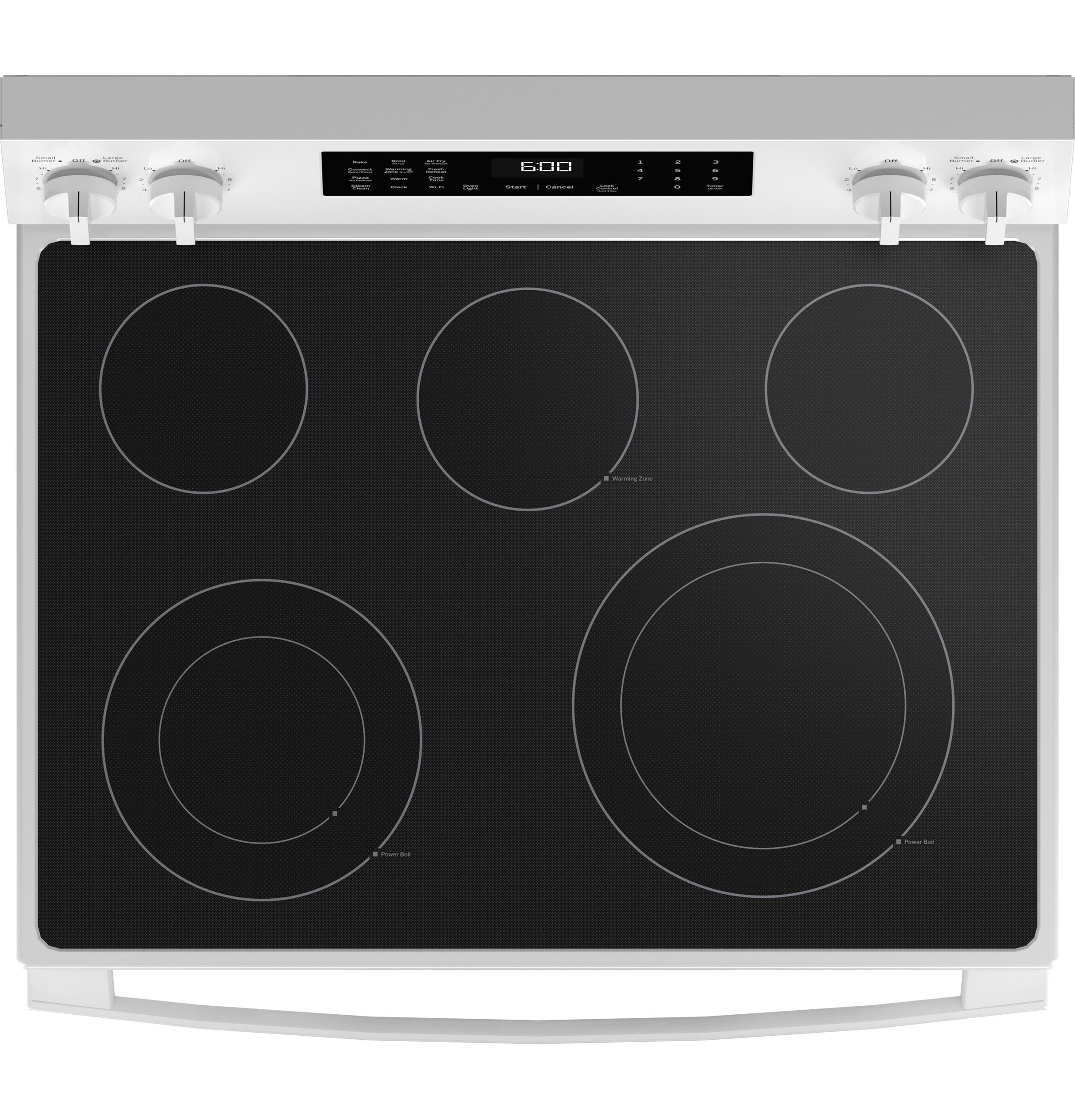 GRF600AVWW GE® 30" Free-Standing Electric Convection Range with No Preheat Air Fry and EasyWash™ Oven Tray