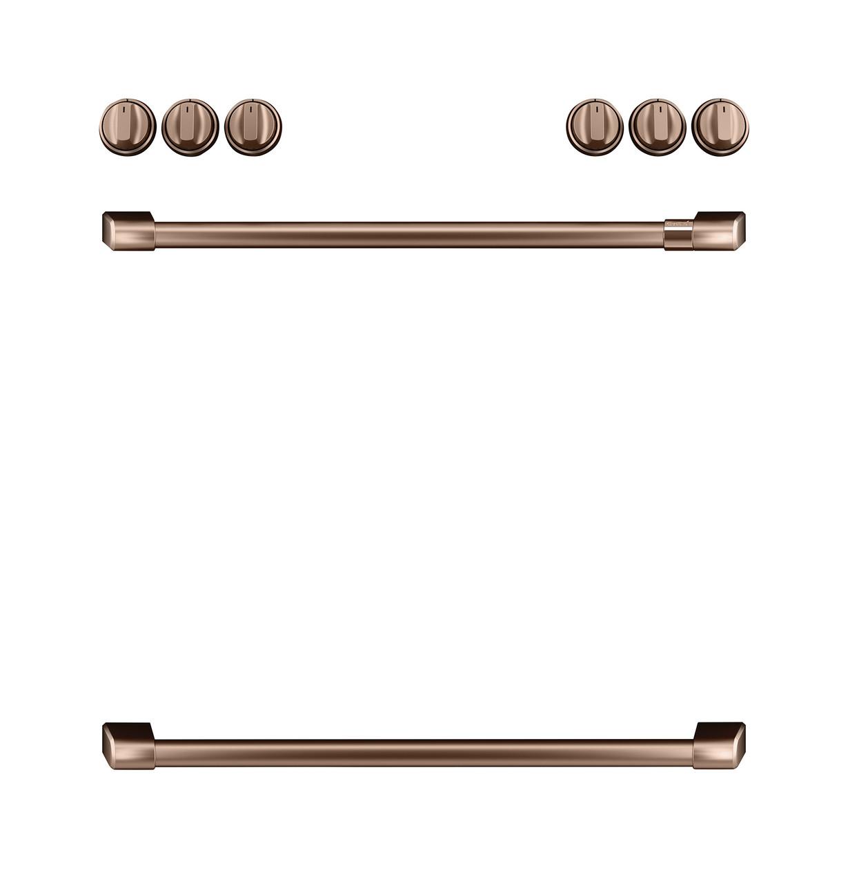 Cafe Caf(eback)™ Front Control Gas Knobs and Handles - Brushed Copper