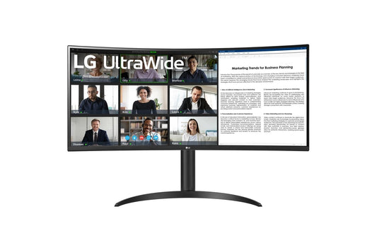 Lg 34WR55QKB 34 Inch UltraWide™ WQHD 1440P HDR 10 100Hz Curved Monitor with USB Type-C