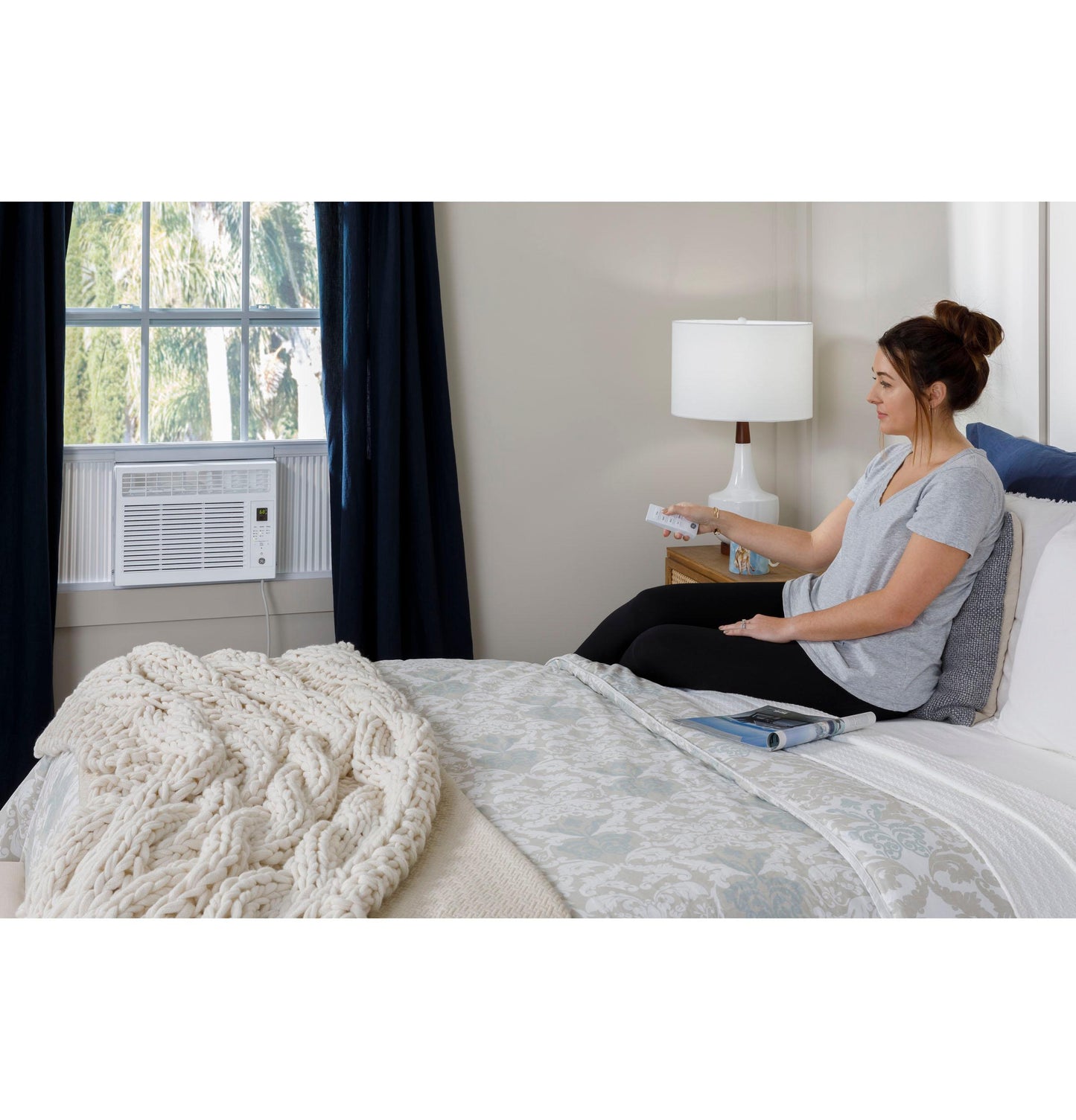 AHNE05BC GE® 5,000 BTU Electronic Window Air Conditioner for Small Rooms up to 150 sq ft. in White size 12 H x 16 1/2 W x 13 1/2 D