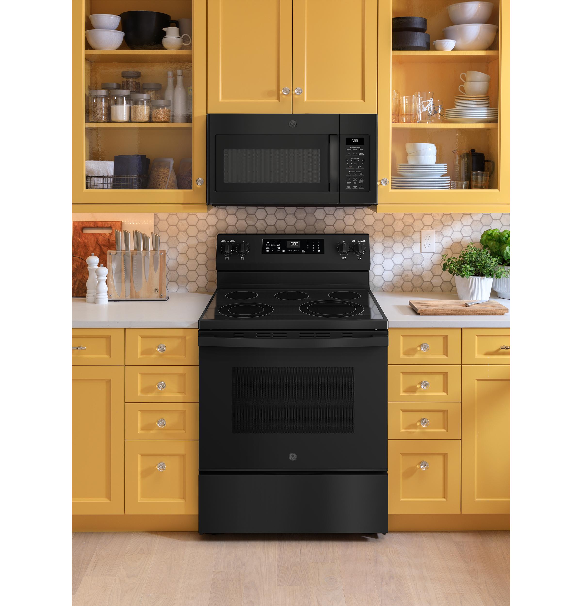 GRF600AVBB GE® 30" Free-Standing Electric Convection Range with No Preheat Air Fry and EasyWash™ Oven Tray