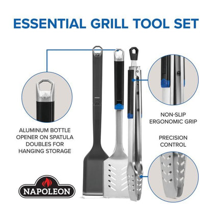 Napoleon Bbq GATL002 3-Piece Starter Tool Set Essential Series