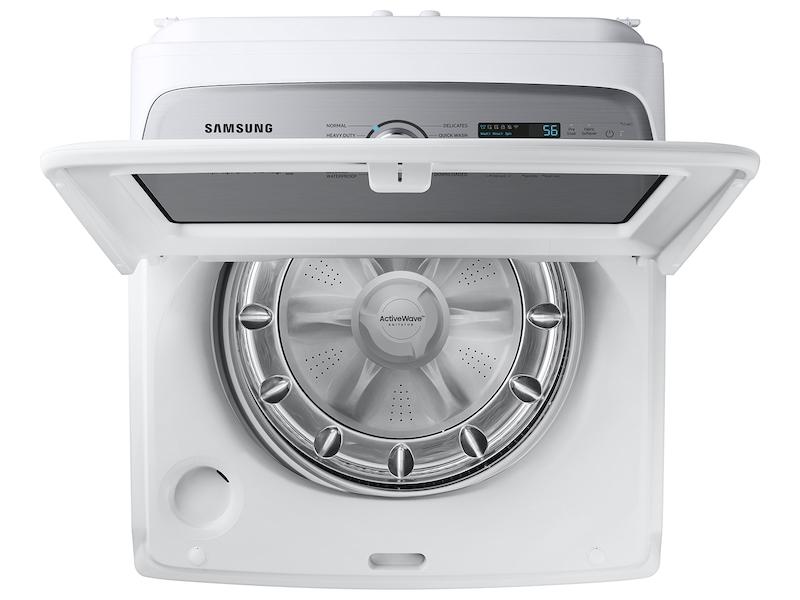 Samsung 5.1 cu. ft. Large Capacity Smart Top Load Washer with ActiveWave™ Agitator and Super Speed Wash in White