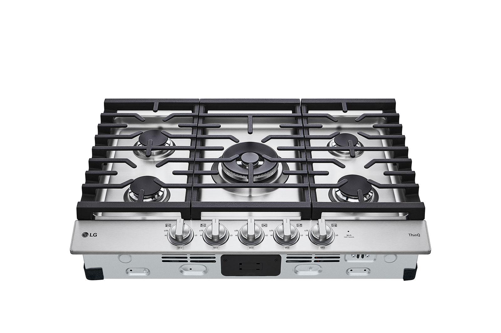 Lg CBGJ3027S 30" Smart Gas Cooktop with UltraHeat™ 22K BTU Dual Burner and LED Knobs