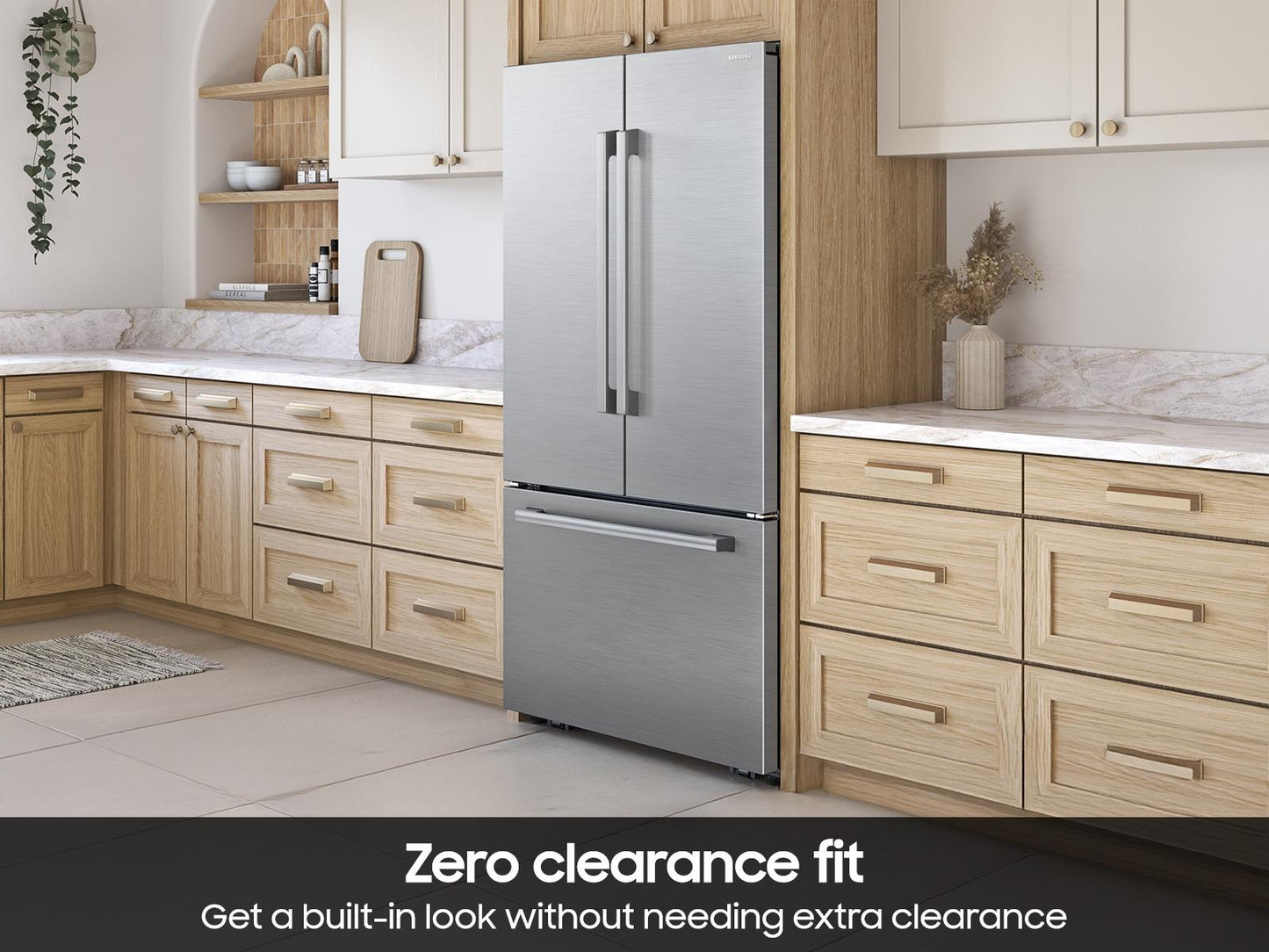 Samsung RF70H25KER Bespoke AI 3-Door French Door Zero Clearance Fit  In-Door Tall Dispenser  25 cu.ft.