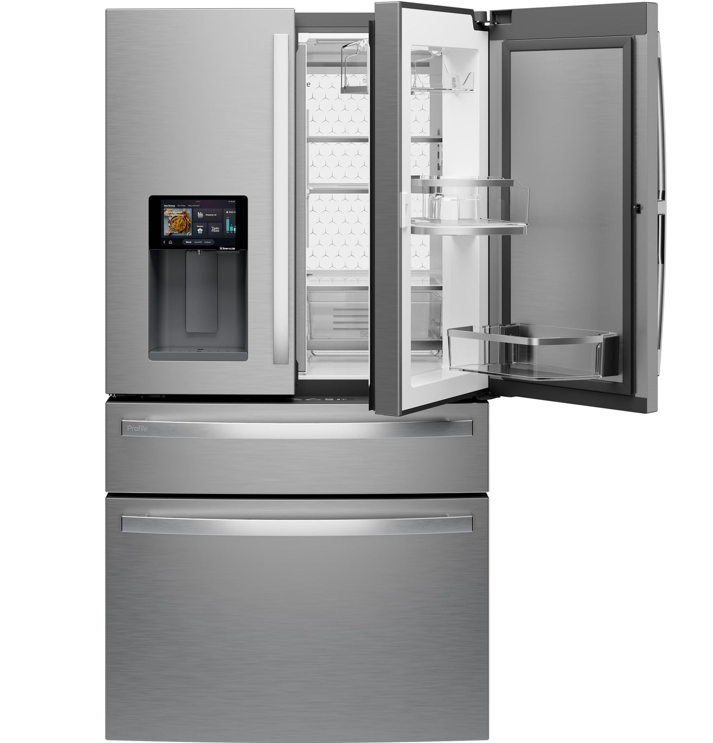 PXD22HYYFS GE Profile™ ENERGY STAR® 22.4 Cu. Ft. Smart Counter-Depth 4-Door French-Door Refrigerator with Kitchen Assistant™