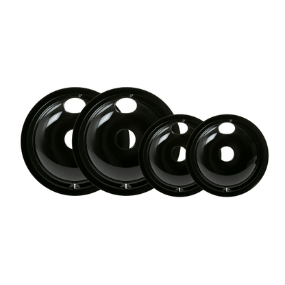 Ge Appliances GE68PA Range 4-Piece Drip Pan Set  6" & 8" Porcelain Replacement Bowls