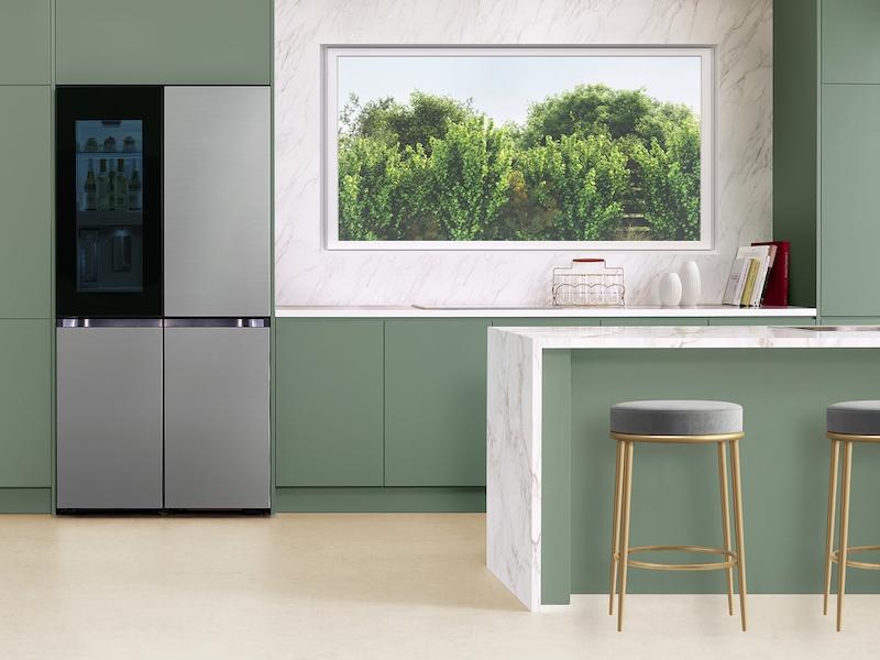 Samsung RF29DB9700QL Bespoke 29 cu. ft. 4-Door Flex™ Refrigerator with Beverage Zone™ & Auto Open Door in Stainless Steel