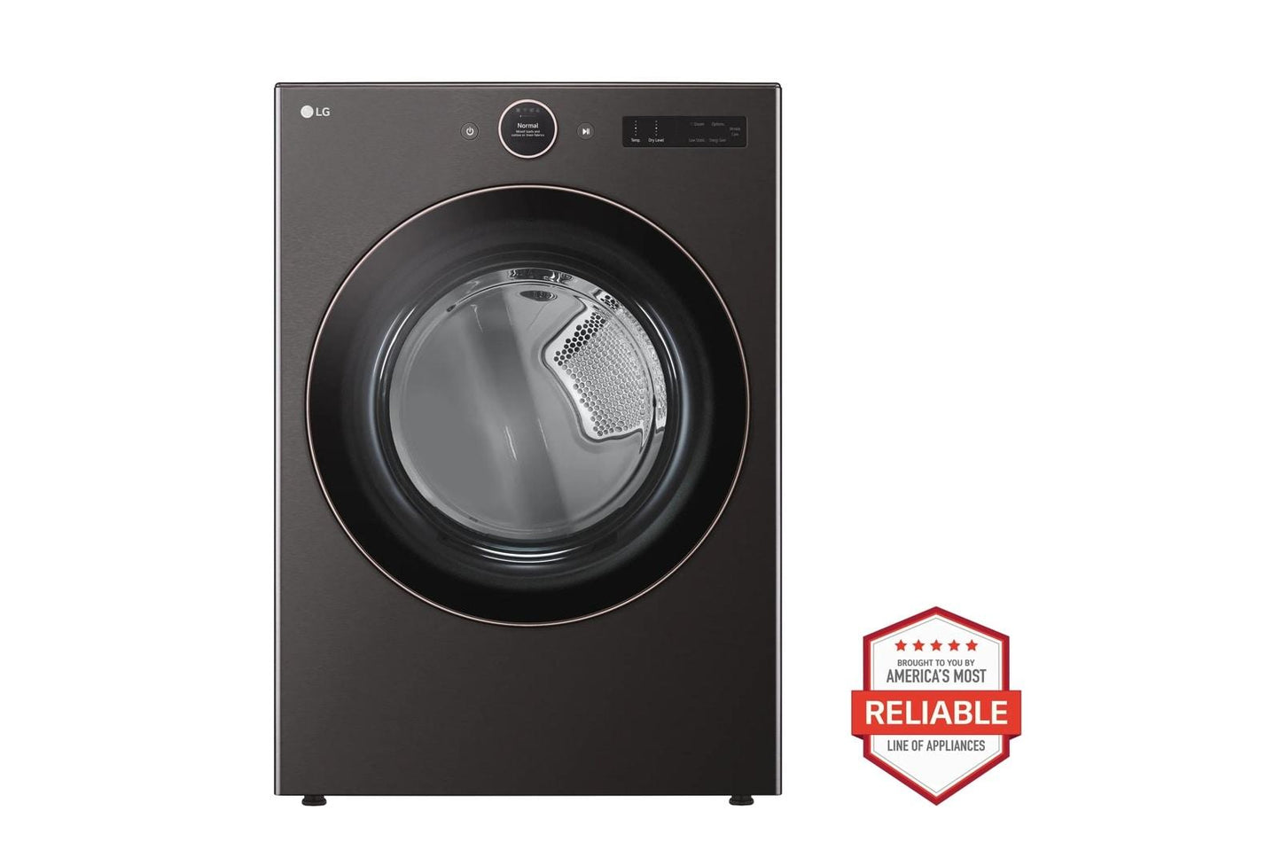 Lg WM6500HBADLGX6501BWD300CBWDP6B 5.0 cu. ft. Front Load Washer and 7.4 cu. ft. Gas Dryer with pedestal washer and drawer in Black Steel