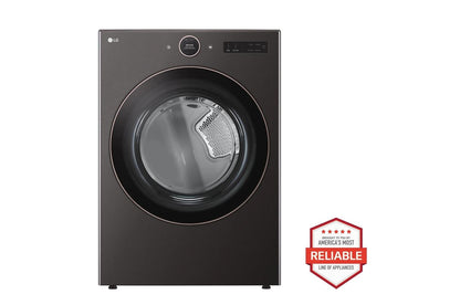 Lg WM6500HBADLGX6501BWD300CBWDP6B 5.0 cu. ft. Front Load Washer and 7.4 cu. ft. Gas Dryer with pedestal washer and drawer in Black Steel