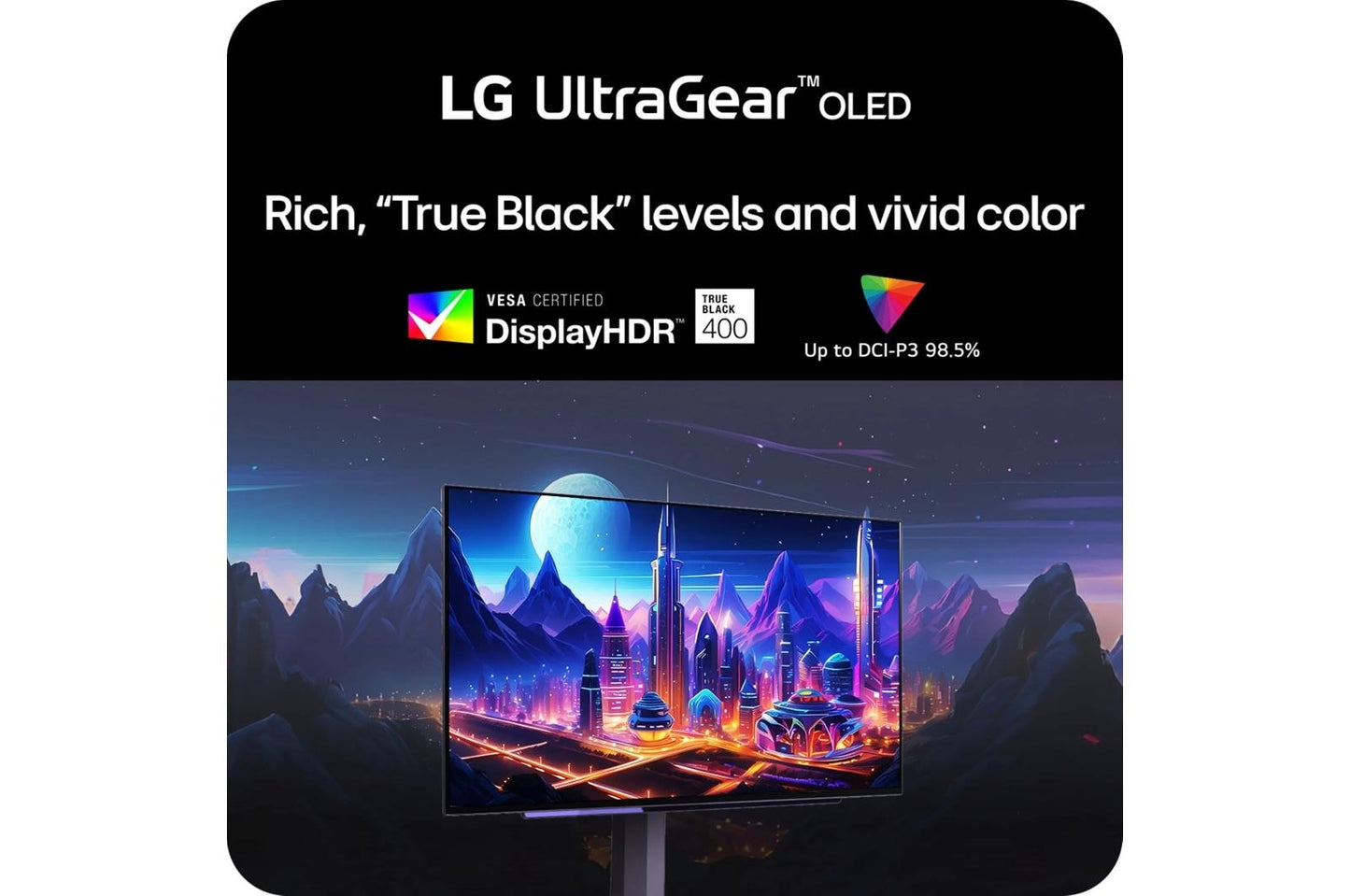 Lg 27GS93QEB 27 Inch UltraGear™ OLED QHD 1440P 240Hz 0.03ms HDR True Black 400 Gaming Monitor with G-Sync Compatible and FreeSync™ Premium Pro
