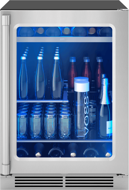 Zephyr PRPB24C01BG Presrv Pro Beverage Cooler, 24in Under Cabinet, SS+Glass, Reverse Door, 1 Zone