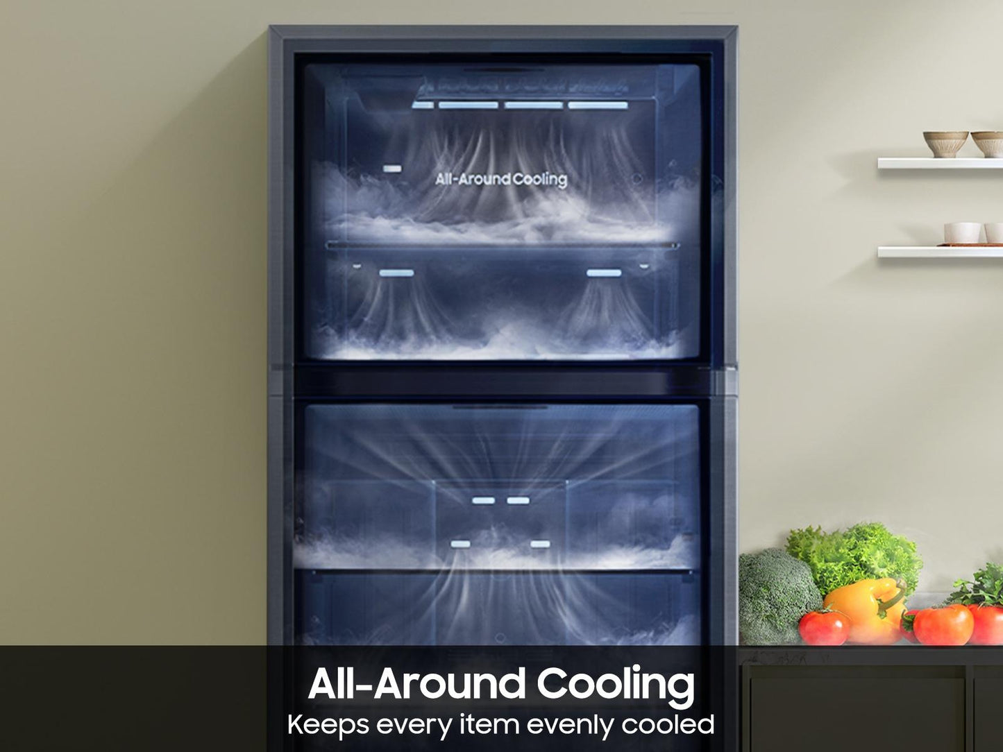 Samsung RT18DG6500SR Bespoke AI Top Freezer All-Around Cooling  Garage Ready  18 cu.ft.