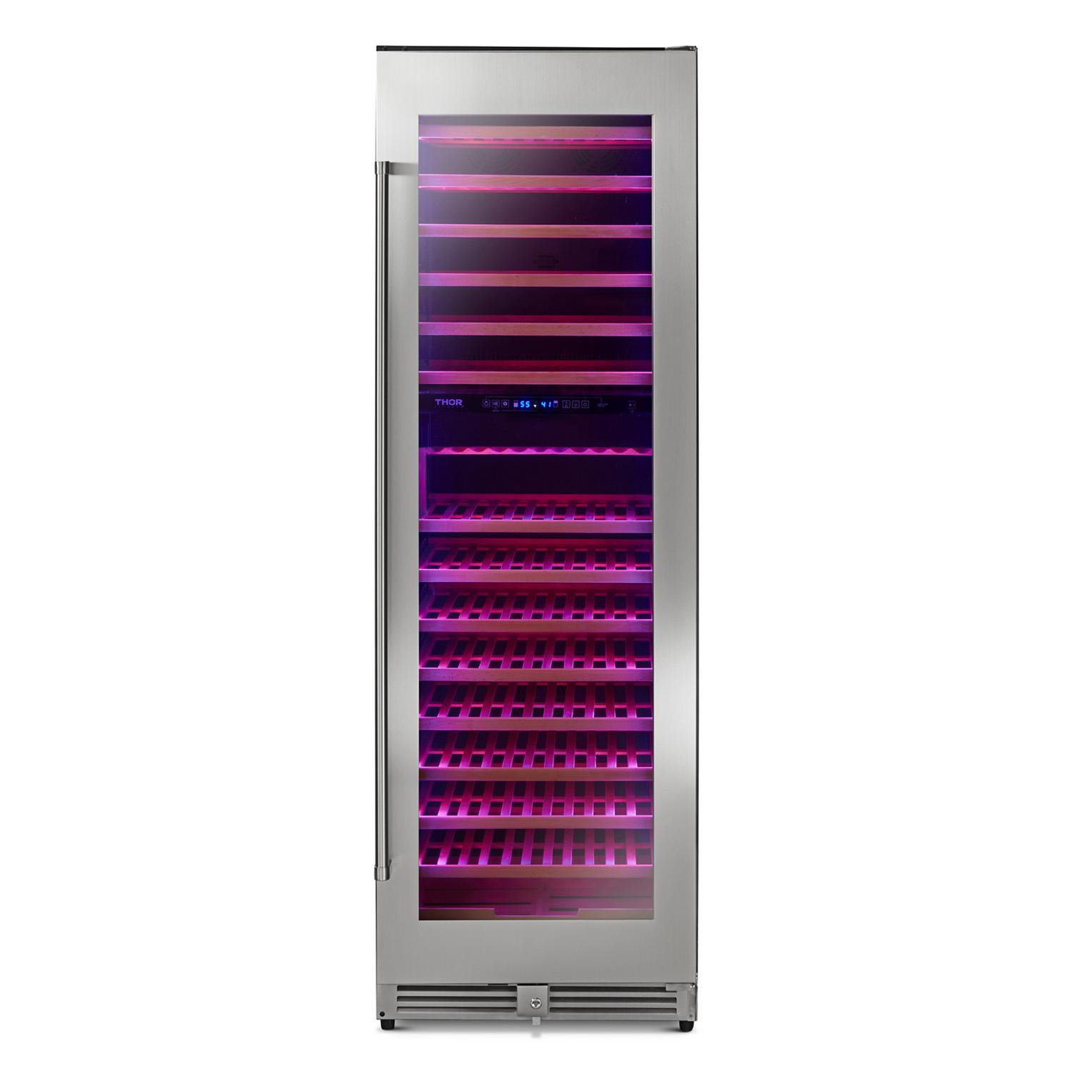 Thor Kitchen 24 Inch Dual Zone Wine Cooler, 162 Wine Bottle Capacity