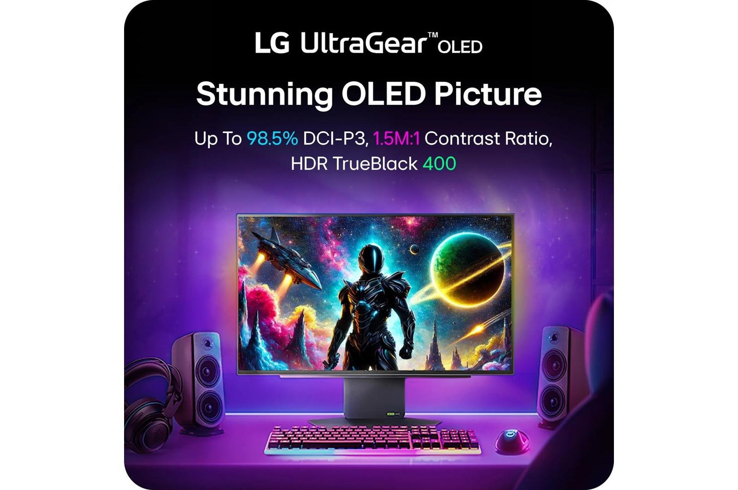 Lg 27GX790AB 27 Inch UltraGear OLED QHD 1440P 480Hz 0.03ms G-Sync® Compatible DisplayPort 2.1 Gaming Monitor