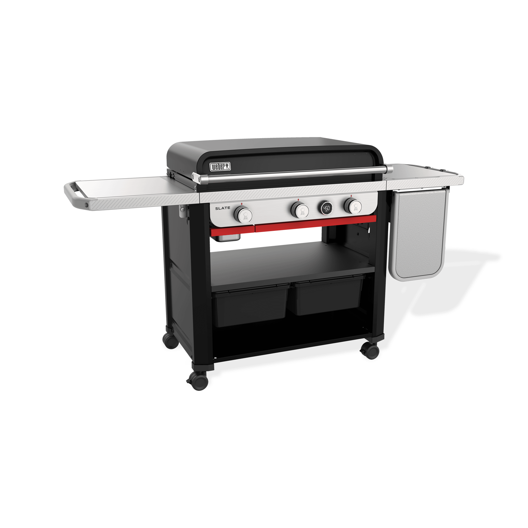 Weber Slate™ 30" Rust-Resistant Griddle with extendable side table - Black