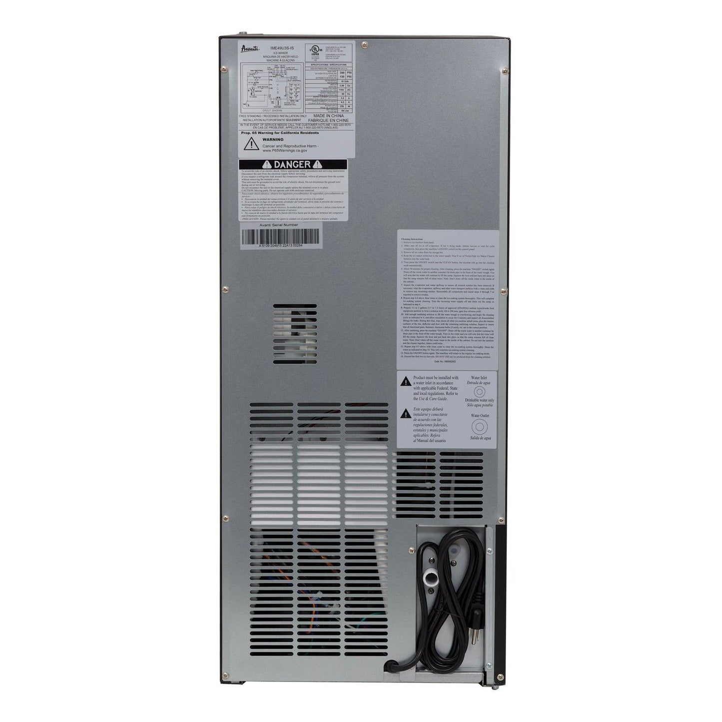 IME49U3SIS Avanti ELITE Built-in or Freestanding Ice Maker, 15"
