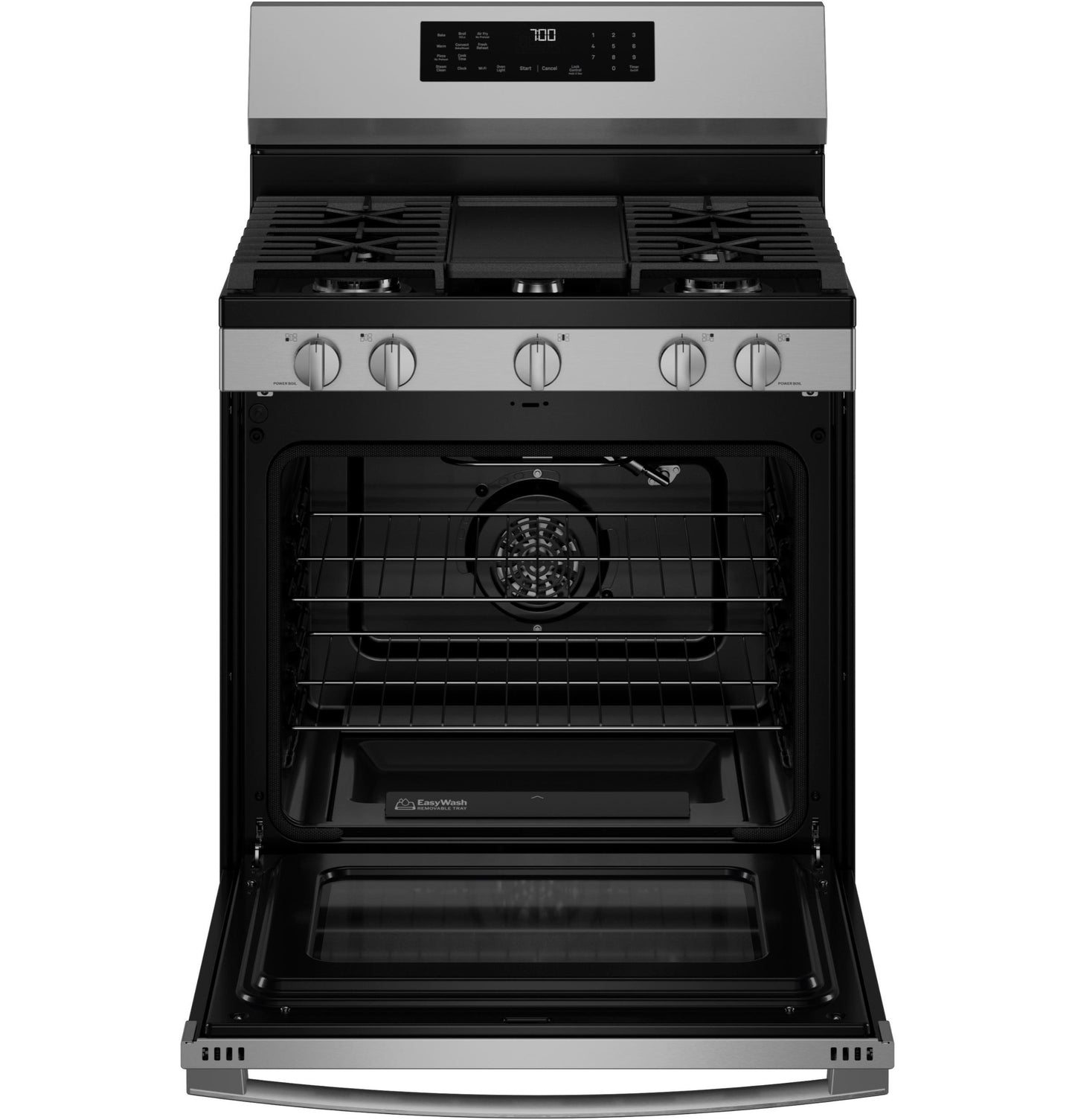 PGF700AYFS GE Profile™ 30" Smart Free-Standing Gas Convection Range with No Preheat Air Fry and EasyWash™ Oven Tray
