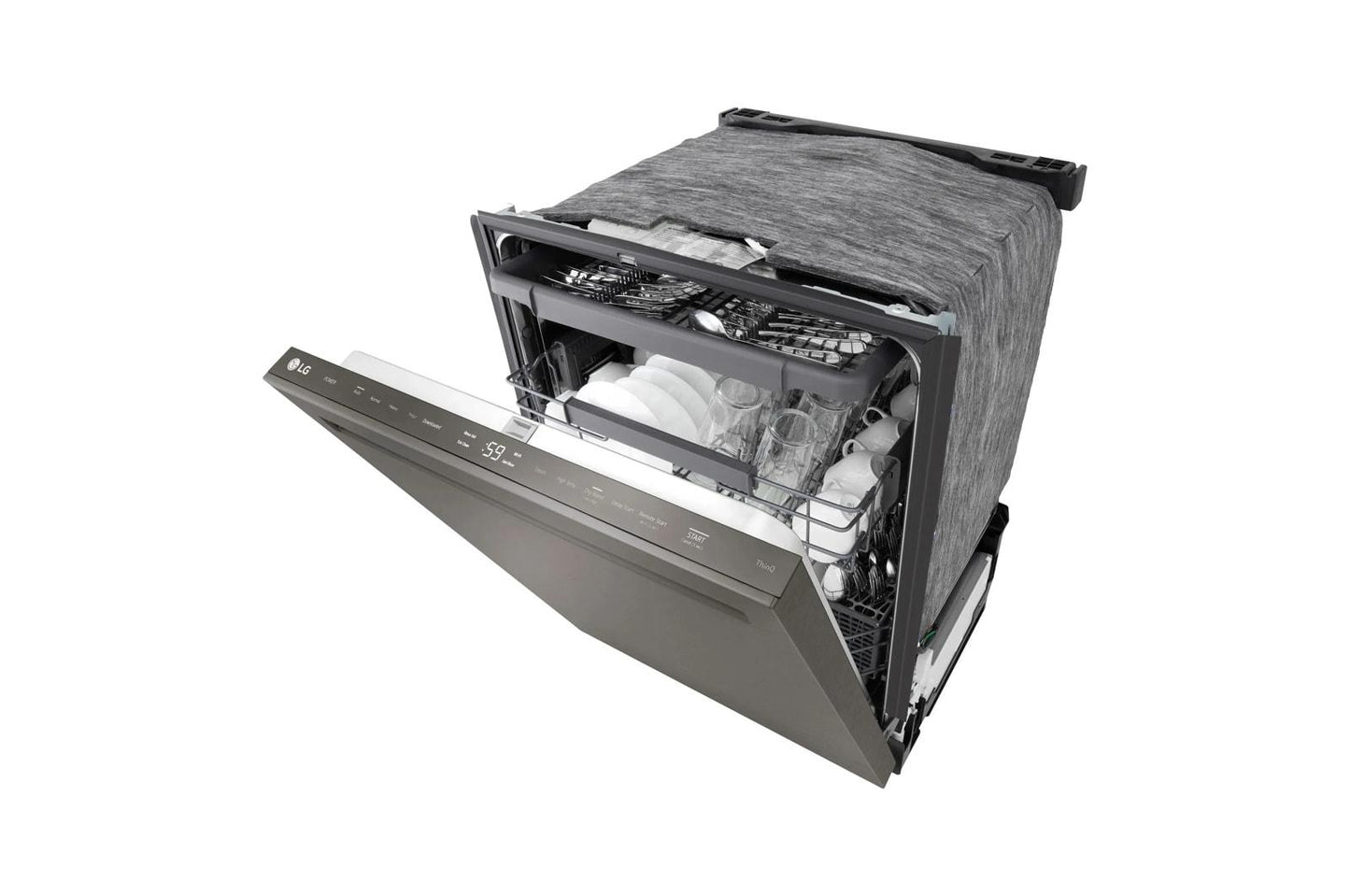 Lg LDNPM545D Smart FlushFit™ Top Control Dishwasher with 1-Hour Wash & Dry, QuadWash® Pro, and Dynamic Heat Dry™ w/AutoVent Dry™