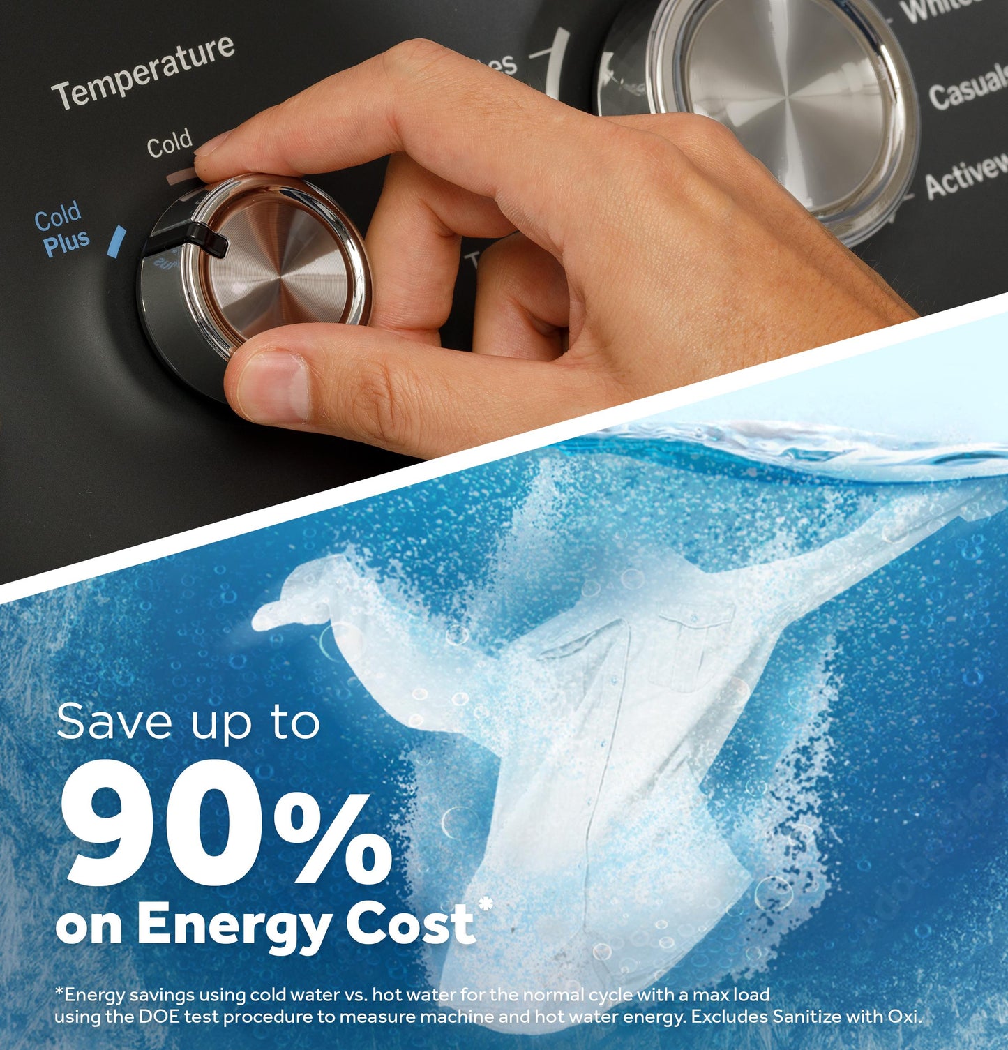 GTW485ASWWB GE® 4.5 cu. ft. Capacity Washer with Stainless Steel Basket, Cold Plus and Wash Boost