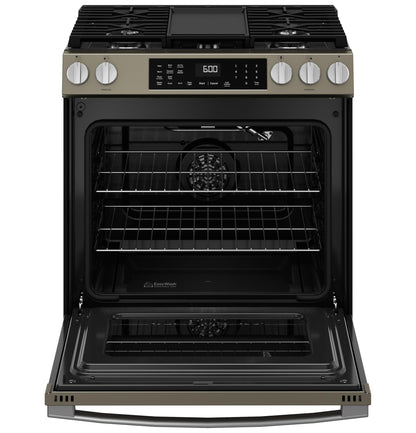GGS600AVES GE® 30" Slide-In Front-Control Convection Gas Range with No Preheat Air Fry and EasyWash™ Oven Tray