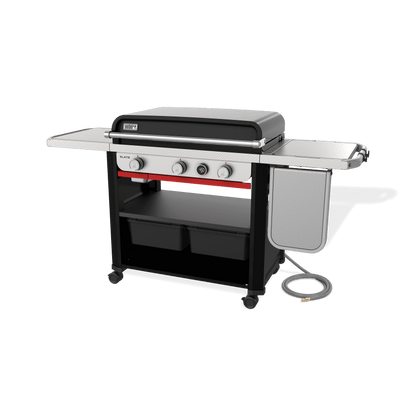 Weber 1500420 Slate® 30" Rust-Resistant Griddle with Extendable Side Table (Natural Gas) - Black