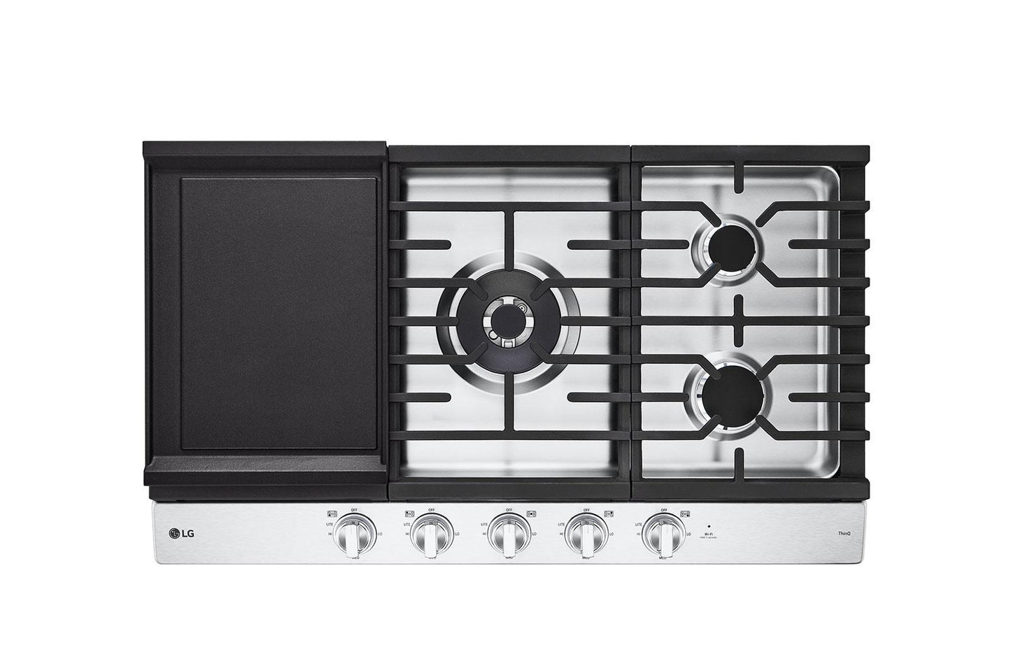 Lg CBGJ3627S 36" Smart Gas Cooktop with UltraHeat™ 22K BTU Dual Burner and LED Knobs