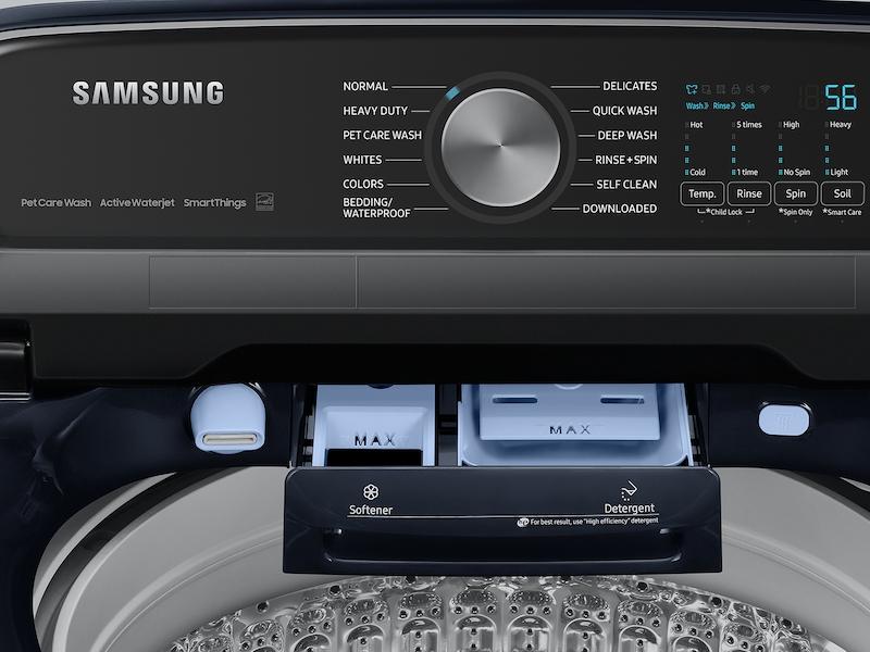 Samsung 5.4 cu. ft. Smart Top Load Washer with Pet Care Solution and Super Speed Wash in Brushed Navy