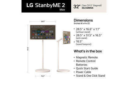 Lg 32LX6BWGA StanbyME 2 MAX 32 Inch Portable Smart Touch Screen with 4.5hr Battery