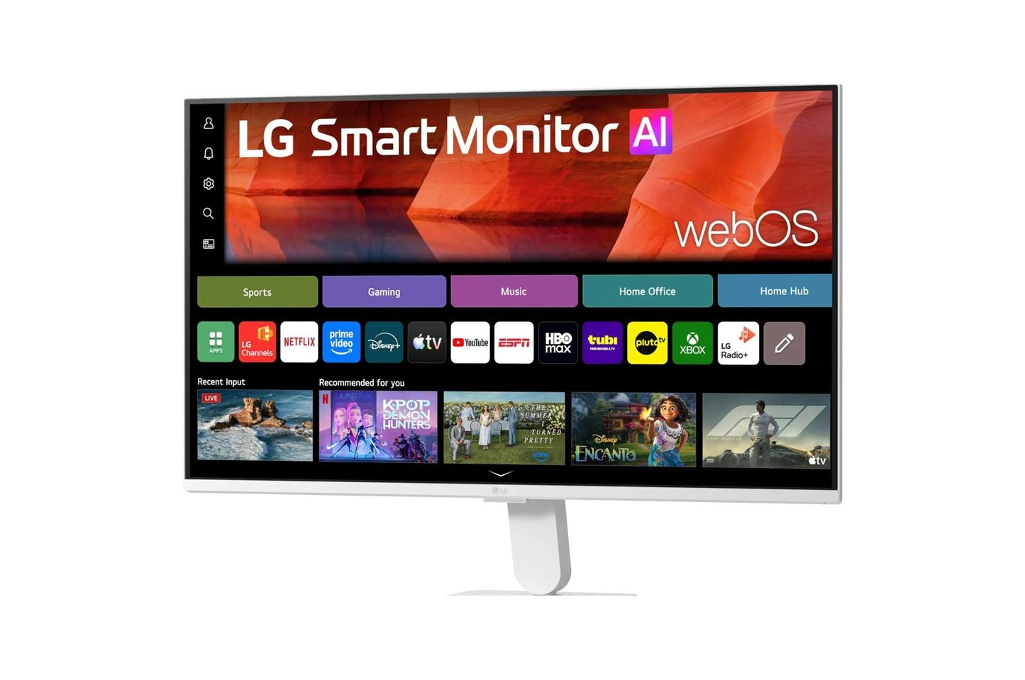 Lg 27U511SBW 27 Inch LG Smart Monitor AI U5s, FHD IPS Monitor for Streaming with webOS