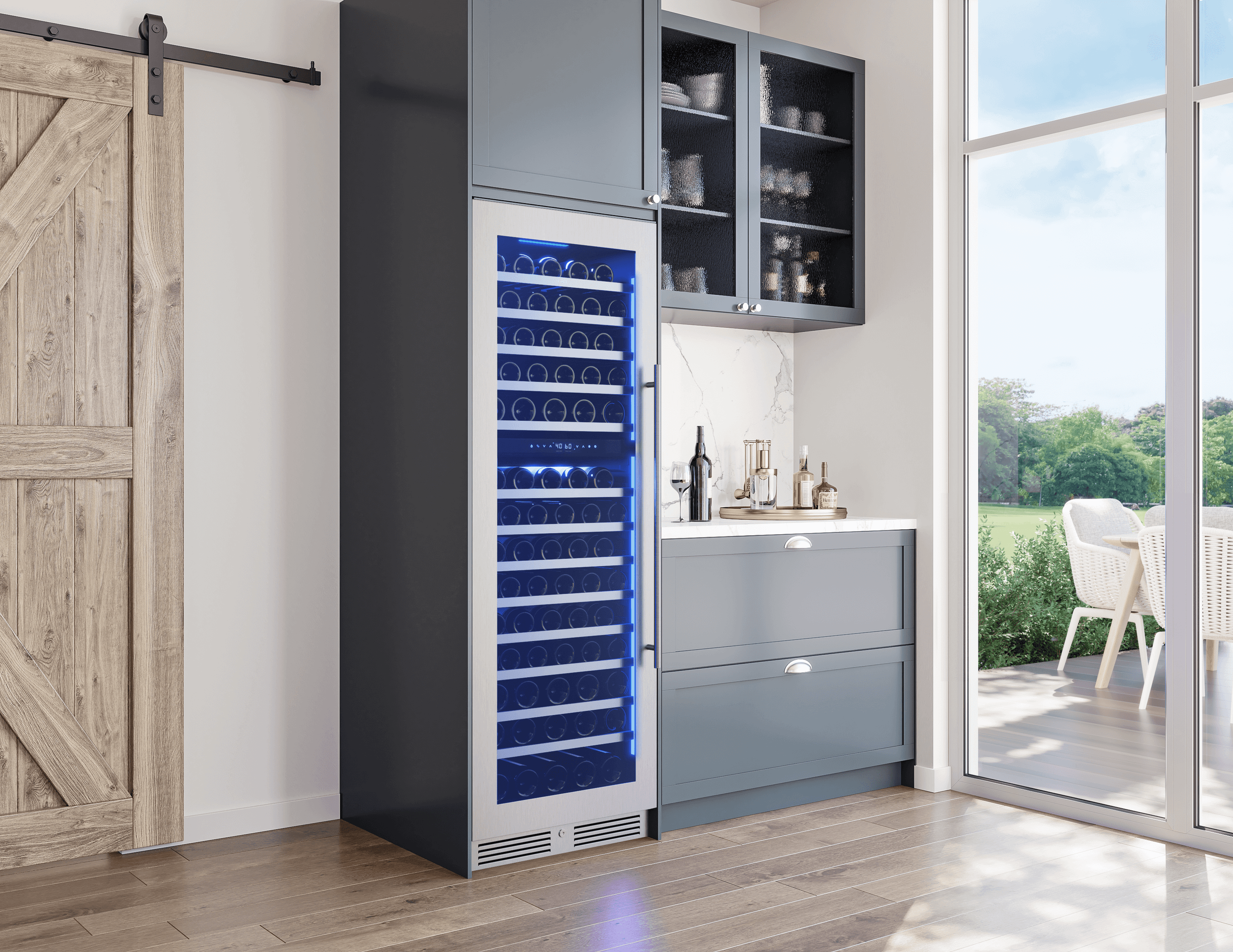 Zephyr PRW24F02CG Presrv Wine Cooler, 24in Full Size, SS+Glass, Reversible Door, 2 Zone