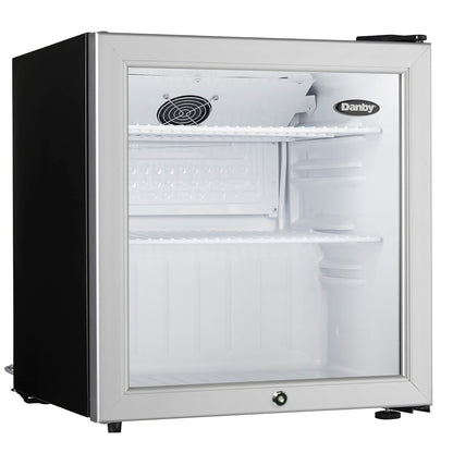 DAG016A2BDB Danby 1.6 cu. ft. Compact Glass Door Fridge in Platinum