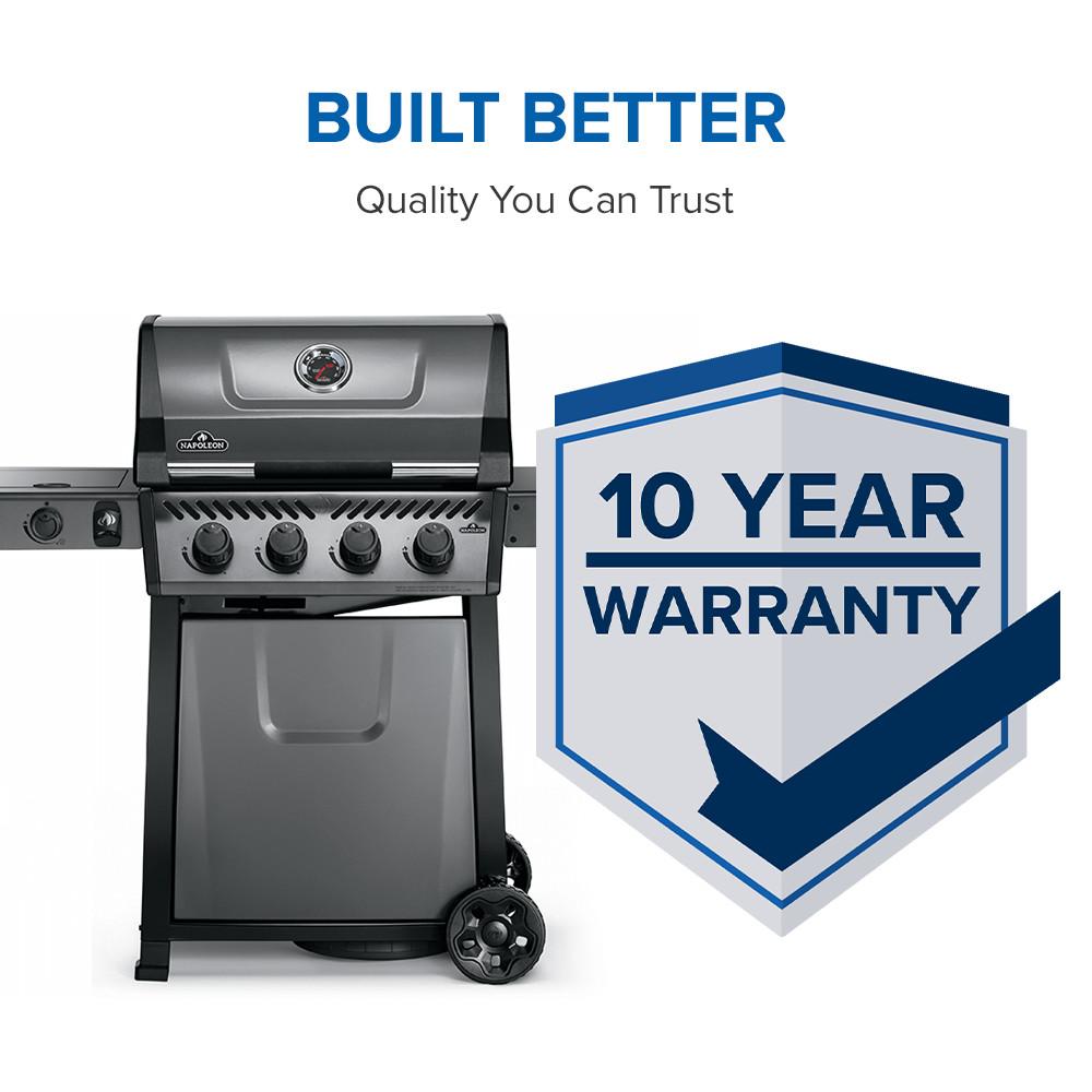 Napoleon Bbq F425DSBPGTECP Freestyle 425 SB with Range Side Burner , Propane, Graphite Grey