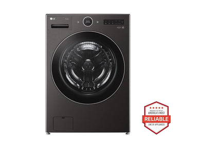 Lg WM6700HBADLGX6701BWD300CBWDP6B 5.0 cu. ft. Front Load Washer and 7.4 cu. ft. Gas Dryer with pedestal washer and drawer in Black Steel