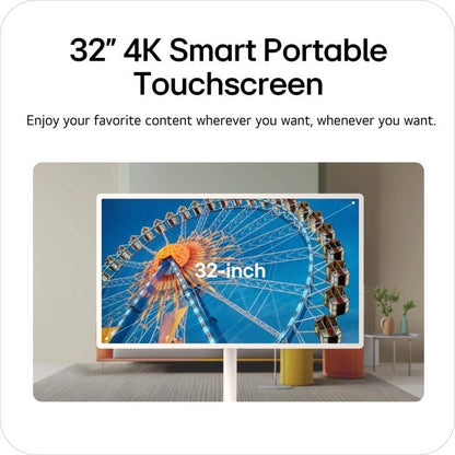 Lg 32LX6BWGAXT7SAUSALLC StanbyME 2 MAX 32 Inch Portable Smart Touch Screen with 4.5hr Battery and XT7 Bluetooth Speaker